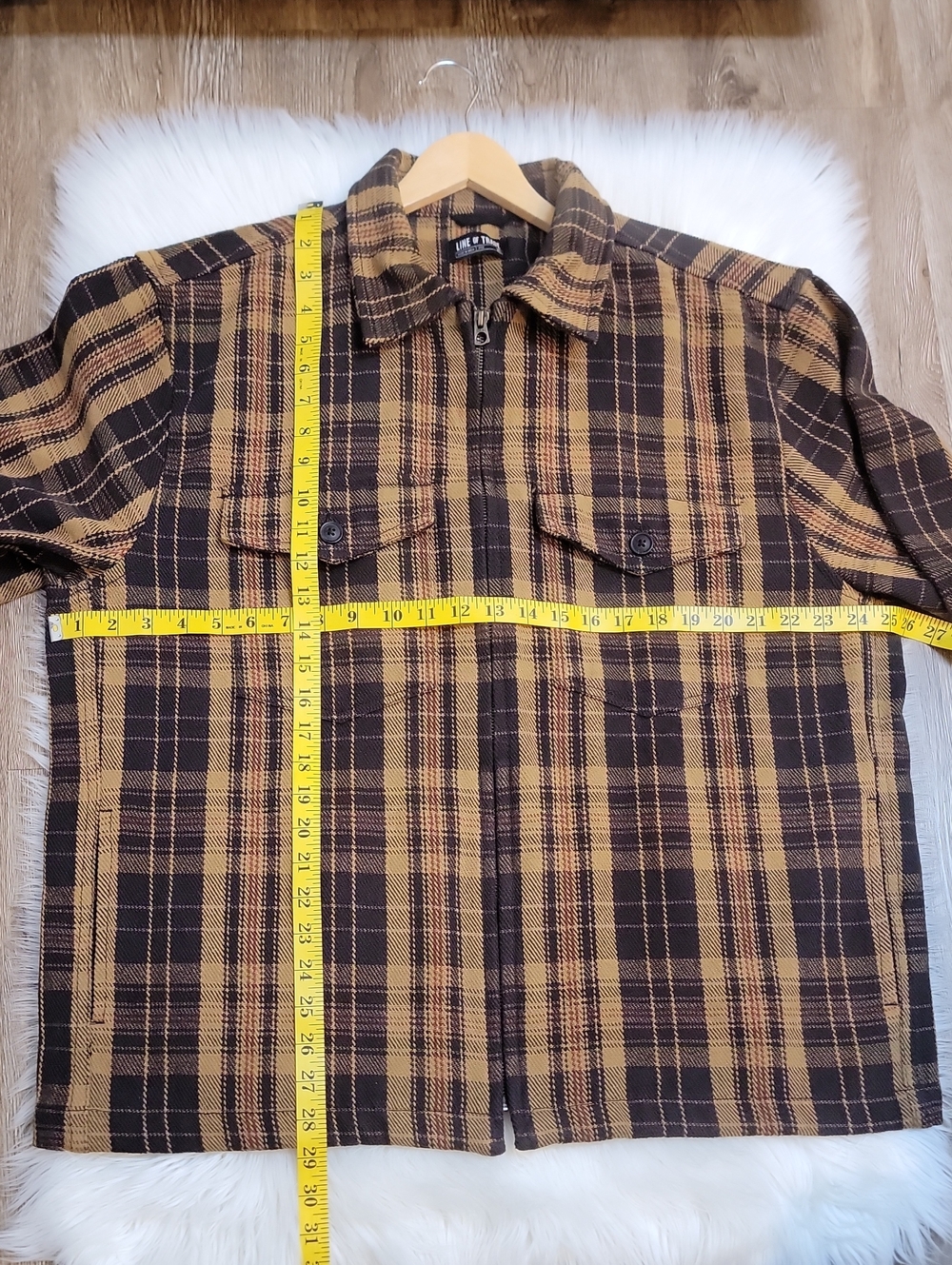 Bespoke Post| Line Of Trade |Men's Brown Plaid Workshirt Jacket - Picture 12 of 12